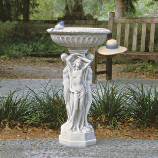 DESIGN TOSCANO Vogelbad Säule der Mänaden