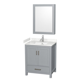 WYNDHAM COLLECTION Sheffield 30" Single Bathroom Vanity Set with Mirror