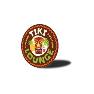 LIZTON SIGN SHOP, INC Tiki Lounge Circle Aluminum Sign