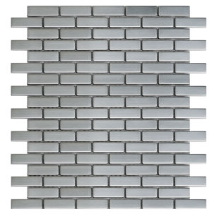 NOVOTILESTUDIO Modena 0.5" x 2" Stainless Steel Brick Joint Mosaic Wall Tile