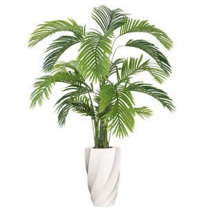 VINTAGE HOME Panama 80'' Faux Palm Plant in Fiberstone Planter