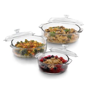 Libbey Baker's Basics 6-Piece Glass Casserole Baking Dish Set with Glass Covers