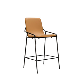 B&T DESIGN Dupont Upholstered Counter Stool with Metal Frame