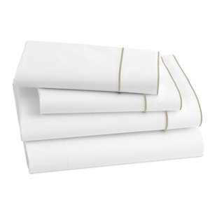 KASSATEX FINE LINENS Cotton Blend Percale Flat Sheet