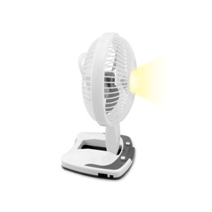 TPRO Technical Pro Adventure Series Rechargeable Desk/wall Fan With Led Work Lamp & Built-in Powerbank Usb Output, Adjustable Tilt Super-bright Led Lamp