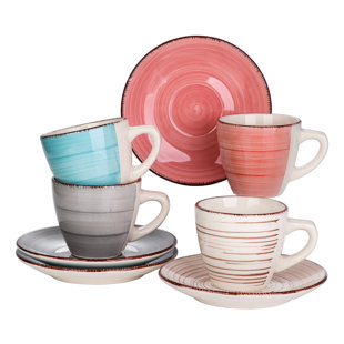 BRAMBLY COTTAGE Kants 8-Piece Coffee Cup and Saucer Set (Service for 4)