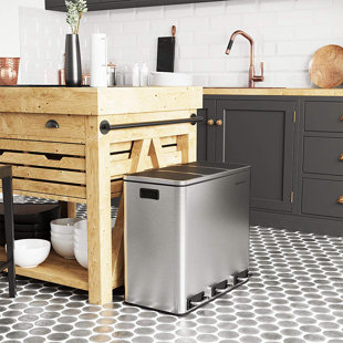 SELSEY LIVING 54 L Recyclingeimer mit Fußpedal aus Edelstahl