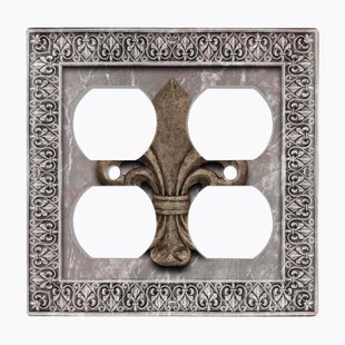 WORLDACC Patterned 2 - Gang Duplex Outlet Standard Wall Plate