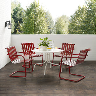 HASHTAG HOME Burley 4 - Person Round Outdoor Dining Set