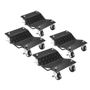 FLEMING SUPPLY Pentagon Tools Car Jack Tire Skates 4 Pack- Solid Steel Car Lift Dolly Set for Moving Cars, Trucks (Set of 4)