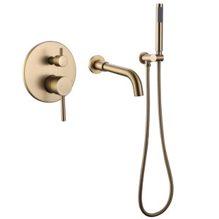 MODLAND 2 Handle Wall Mounted Roman Tub Faucet with Diverter and Handshower