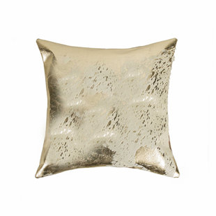 HOMEROOTS 18" Abstract Cowhide Throw Pillow