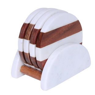 LUXEDESIGNS Coaster Set with Holder