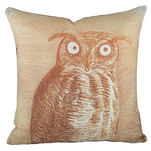 THEWATSONSHOP Owl Cotton Blend Reversible Throw Pillow