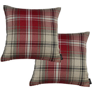 MCALISTERTEXTILES Plaid Polyester Indoor/Outdoor Pillow Cover