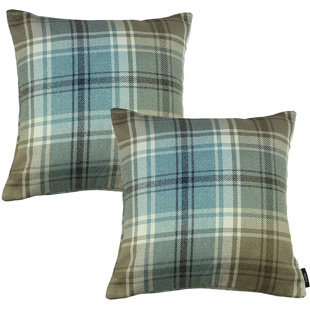 MCALISTERTEXTILES Plaid Polyester Indoor/Outdoor Throw Pillow