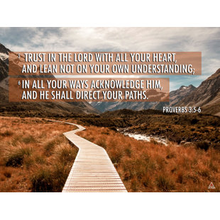 TRI-SEVEN ENTERTAINMENT Proverbs 3:5-6 Poster Trust in the Lord Bible Verse Quote Wall Art (24x18)