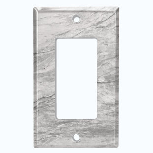 WORLDACC Marble Gray Print 5 Patterned 1 - Gang Rocker Standard Wall Plate