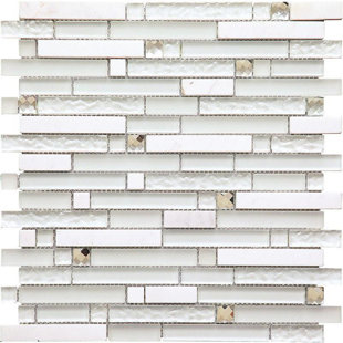 TILE CLUB Ice Rectangular White Glass And Stone Mosaic Tile