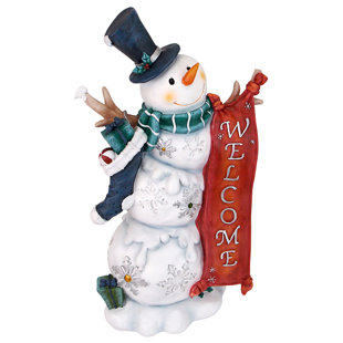 DESIGN TOSCANO Avalanche the Snowman Welcome Sign Statue