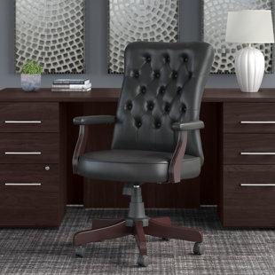 LAUREL FOUNDRY MODERN FARMHOUSE® Huckins Vinyl Executive Chair