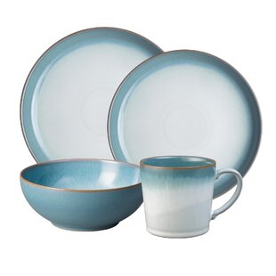 Denby Azure Haze Coupe 16 Piece Dinnerware Set, Service for 4