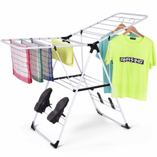 REBRILLIANT White Portable Laundry Clothes Storage Drying Rack