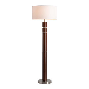 NOVA OF CALIFORNIA Encino Floor Lamp with Nightlight feature - 60 inch, Espresso Wood and Acrylic, 4-Way Rotary Switch