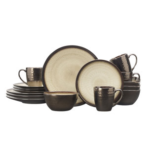 Gourmet Basics by Mikasa Anastasia 16-Piece Stoneware Dinnerware Set, Service for 4