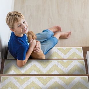 SUSSEXENTERPRISELLC Traverse Design Non -Slip Indoor 9" x 28" Stair Tread - 70 % Cotton (Set of 13)
