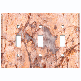 WORLDACC Patterned 3 - Gang Toggle Light Switch Standard Wall Plate