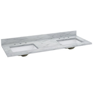 SAGEHILL DESIGNS Chantilly 61'' Marble Double Bathroom Vanity Top with Sink