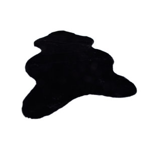 GINO FALCONE Giorgia No Pattern Machine Woven Black Area Rug