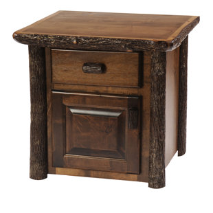 FIRESIDE LODGE Hickory End Table with Storage