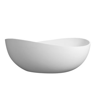 XSPRACER 63'' x 37.5'' Freestanding Stone Bathtub