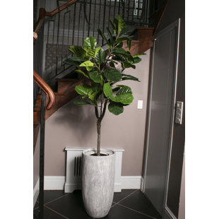 VINTAGE HOME Panama 76'' Faux Fiddle Leaf Fig Tree in Fiberstone Planter