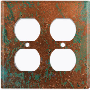 WORLDACC Patina Patterned 2 - Gang Duplex Outlet Standard Wall Plate