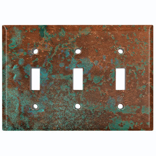 WORLDACC Patina Patterned 3 - Gang Toggle Light Switch Standard Wall Plate