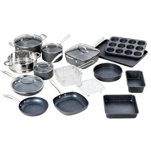 Granitestone Pro Hard Anodized Nonstick 20 Piece Cookware and Bakeware Set with Stay Cool Handles, Oven & Dishwasher Safe