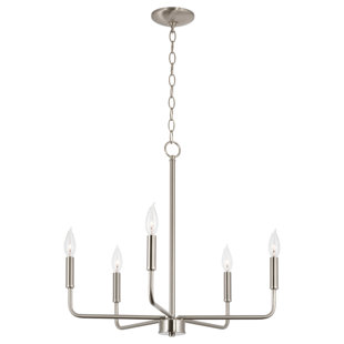 MERCER41 Orkanger 21.5 5-Light Modern Chandelier, Adjustable Hanging Height