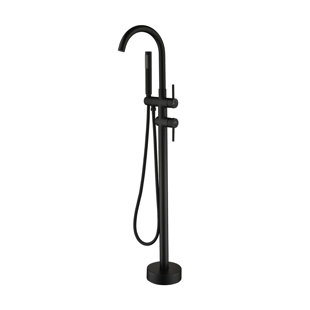 CASAINC 2 Handle Floor Clawfoot Tub Faucet with Diverter
