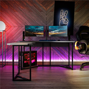 NTENSE Quest Gaming L-Desk with CPU Stand