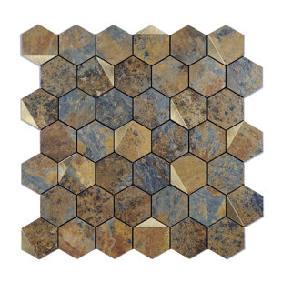 ILLUSSO Nebo 11.73'' W x 11.89'' L Aluminum Peel and Stick Mosaic Tile