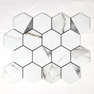 ILLUSSO Osiris 11.73'' W x 10.16'' L Aluminum Peel and Stick Mosaic Tile