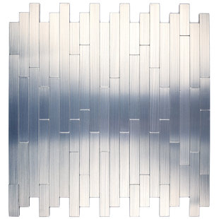 ILLUSSO Mercury 10.75'' W x 11.75'' L Aluminum Peel and Stick Mosaic Tile