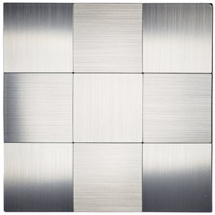 ILLUSSO Caledon 11.81'' W x 11.81'' L Aluminum Peel and Stick Mosaic Tile