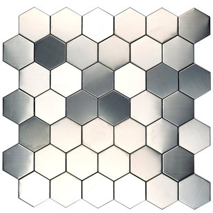 ILLUSSO Ferros 11.6'' W x 11.75'' L Aluminum Peel and Stick Mosaic Tile