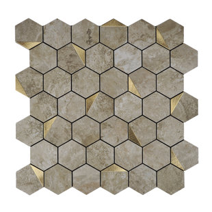 ILLUSSO Sumai 11.73'' W x 11.89'' L Aluminum Peel and Stick Mosaic Tile