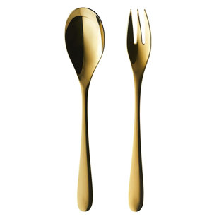 DEGRENNE PARIS Onde Gold 2 Piece Serving Set