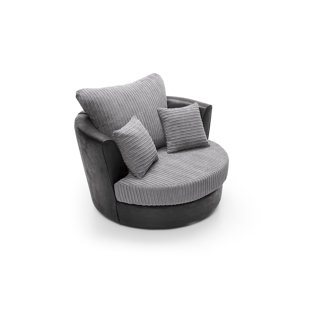 EBERN DESIGNS Draughn Velvet Swivel Barrel Chair